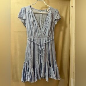 🔵 Hello Molly summer flowy dress size xs zip up back with tie waist